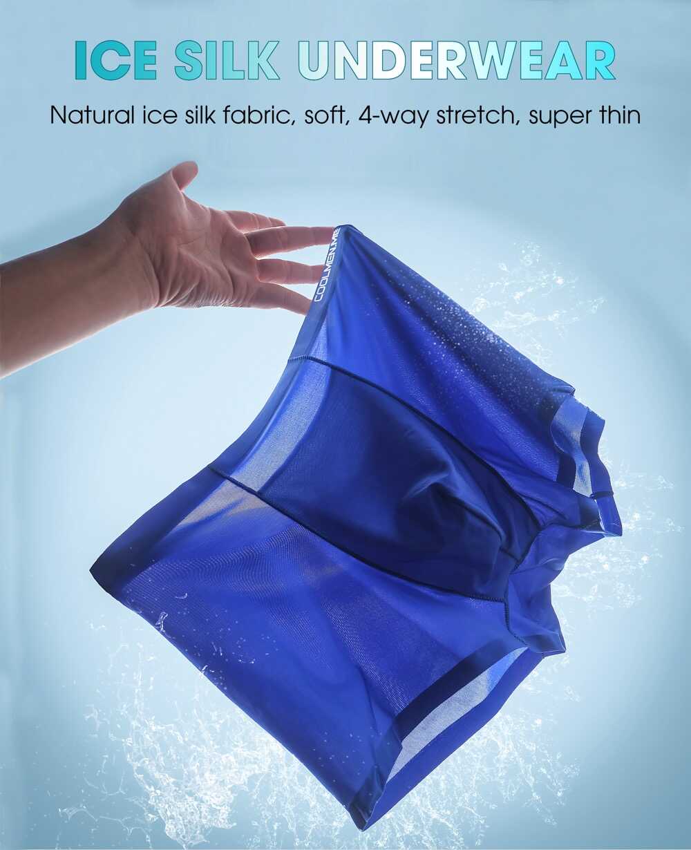 Comfy CoolMen Ice Silk Underwear (Buy 4 Get 2 Free)(Old Version)(Random Colors)